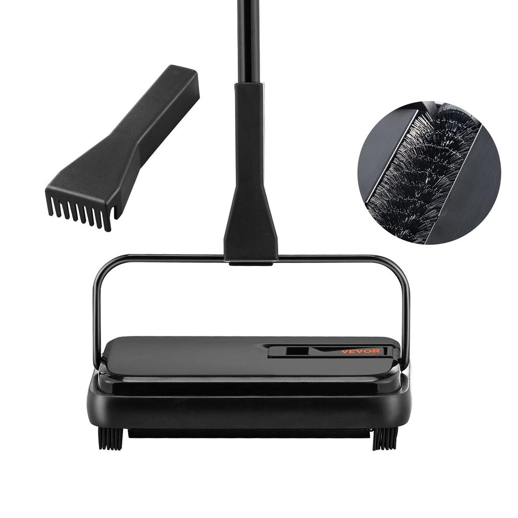 VEVOR Carpet Sweeper, 20 Cm Sweeping Paths, Floor Sweeper Manual Non Electric