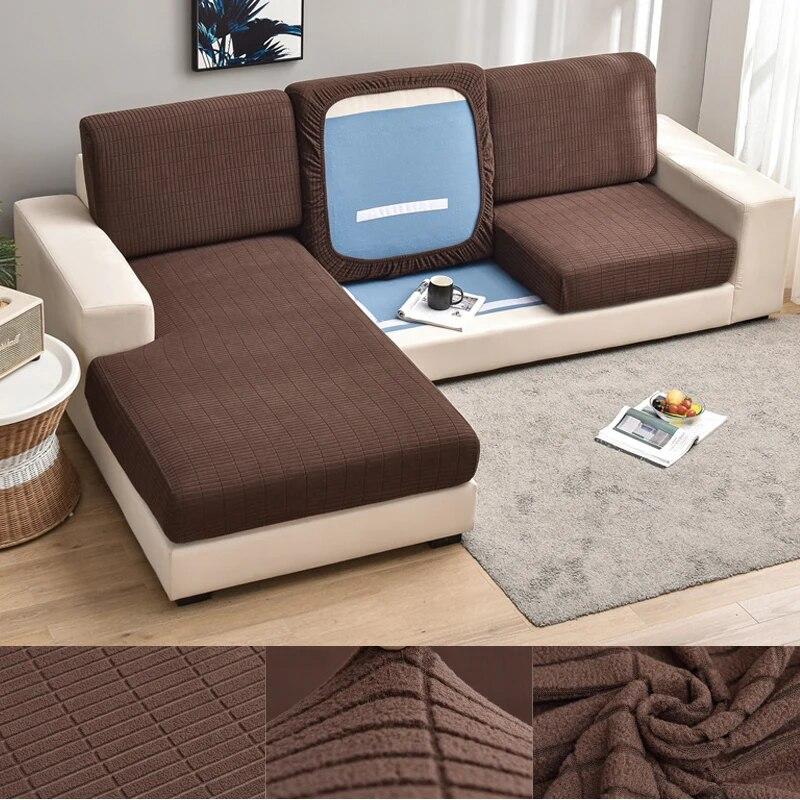 Hochwertiger Plüsch-Sofa-Sitzkissenbezug, Möbelschutz für Haustiere, Kinder, dehnbar, waschbar, abnehmbarer Schonbezug