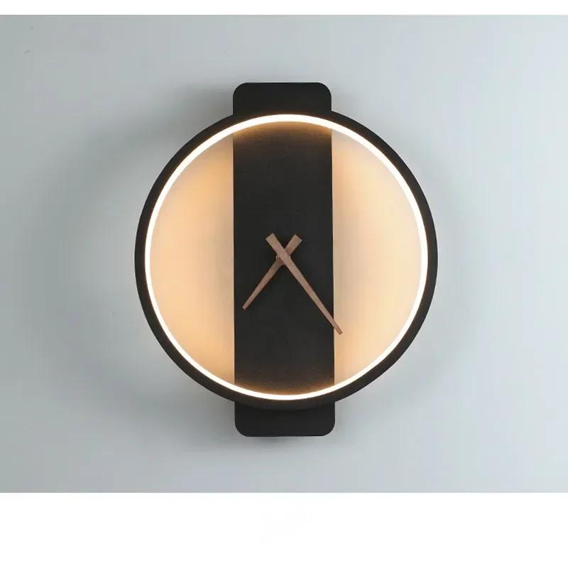LED Wall Clock Modern Design Acrylic Electronic Living Room Lamp Wall Clock Lamp Nordic Creative Home Decoration Fixtures D4G9E9