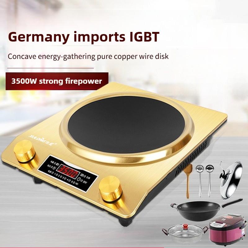 3500W Commercial High Power Concave Electromagnetic Stove Hotpot Stir Frying Induction Cooker Home Kitchen Cooking Appliances