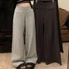 High Waist Casual Pants Women Drawstring Wide Leg Pants Breathable Straight Leg Pants  Streetwear