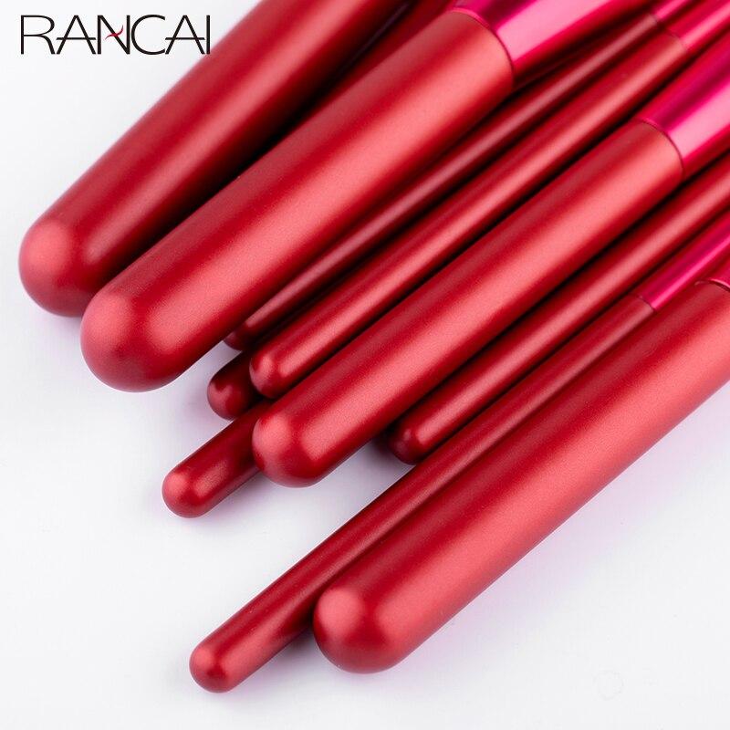 12 sztuk zestaw pędzli do makijażu podkład w pudrze Blush Eyeshadow Sponge Brush Miękkie przybory kosmetyczne do włosów ze skórzaną torbą