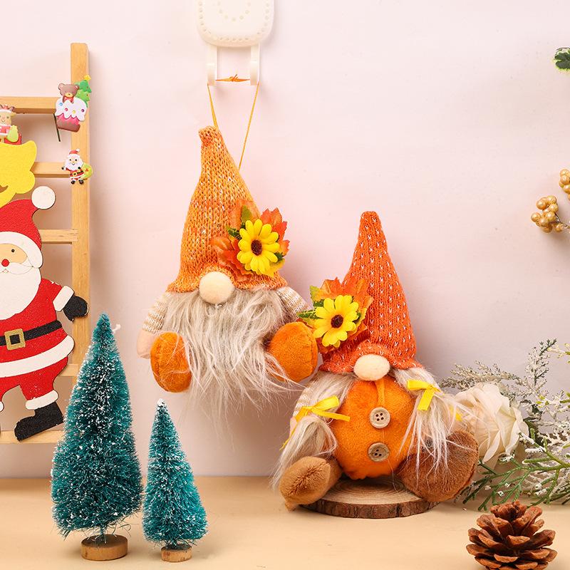 Decoratiuni noi de Ziua Recunostintei pandantiv papusa gnome sezonul recoltei palarie tricotata pandantiv Rudolph spiriduș