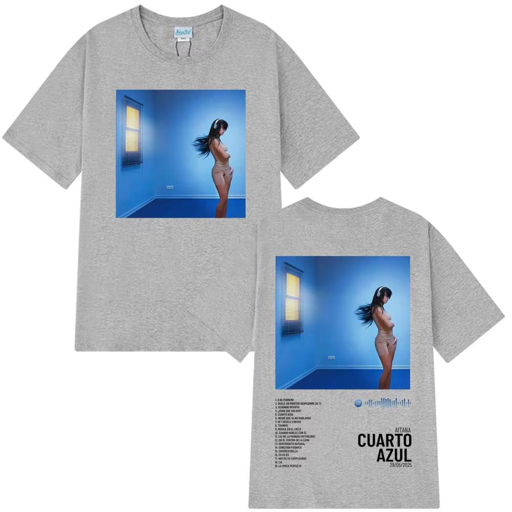 Aitana Cuarto Azul Album 2025 Graphic T Shirt Men's Women Short Sleeves Cotton Fashion T-shirts Summer Harajuku Casual T-shirts