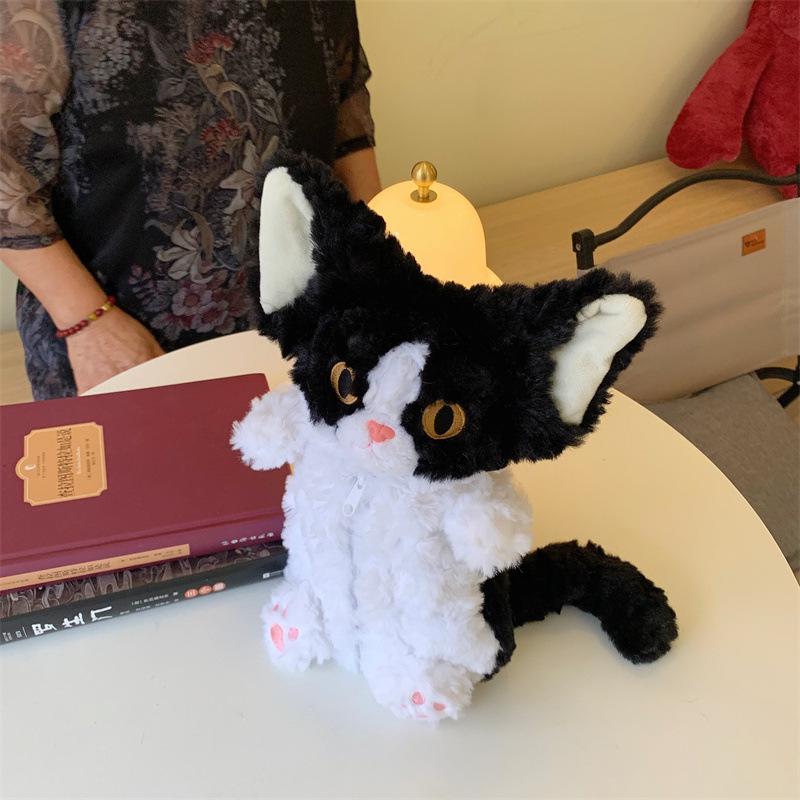Xiaohongshu Plyšový kočičí penál - Xiaoqing Nová německá kancelářská taška