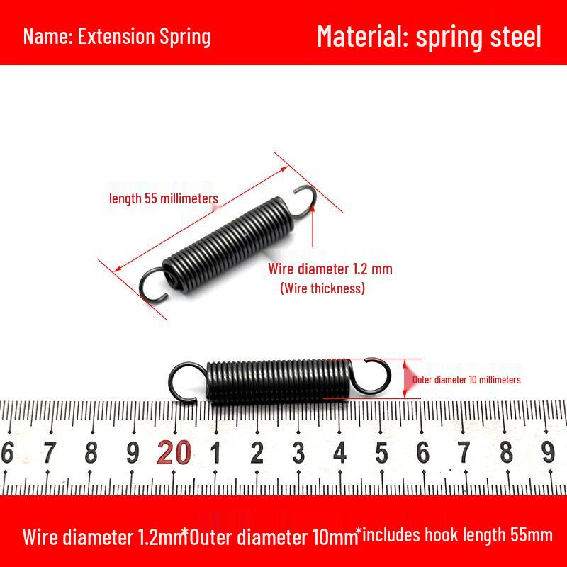 1.2mm Wire Extension Spring with Hook - Soft Tensile Force Spring Accessory