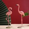 Colorful Flamingo Statue Resilient Resin Desktop Ornament for Contemporary Living Spaces