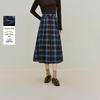 INMAN Plaid Pleated A-line Skirt