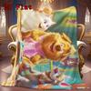 Cartoon Cat and Dog 2D Flat Pattern Flannel Blanket High Quality All Seasons Warmth and Comfort Perfect for Christmas Gifts.MMT0918341