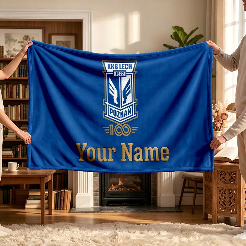 Kks Lech Poznan (1) Personalized Name Blanket Soft Cozy Gift for Sofa Bed Couch Home Decoration