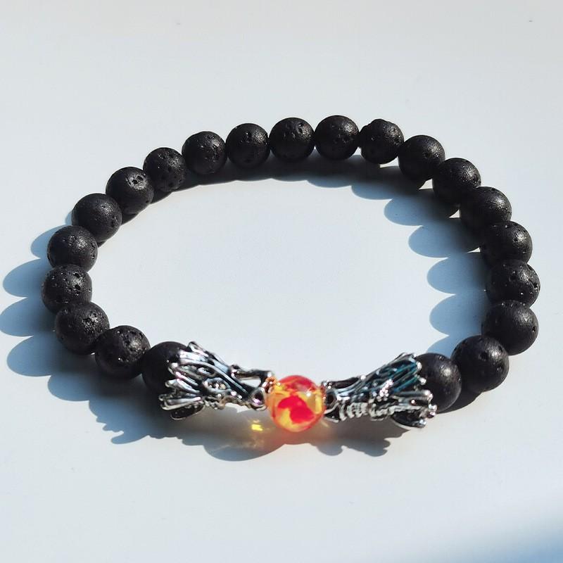 

Fashionable Volcano Stone White Turquoise Yellow Bracelet Crystal StyleE