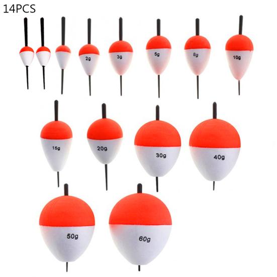 14Pcs Vertical Sea Fishing Floats Buoy Bobber Stick Fish Tackle Tools Accessory