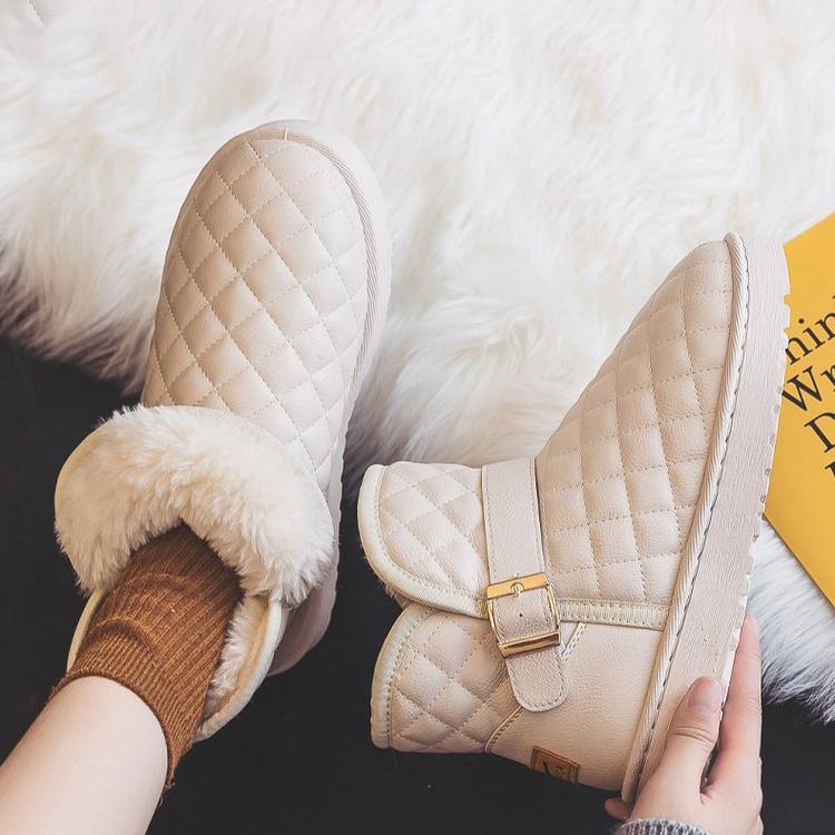 Snow Boots for Women Winter with Plush Bread Shoes Thick Soled Height Increasing Snow Cotton Boots Short Boots Warm Cotton Boots