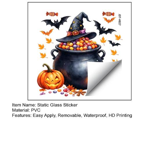 Halloween Window Clings Stickers Black Cat Cute Ghosts Pumpkins