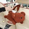 Car Hanging Tissue Box Set - Cute Rabbit & Cat Plush Design, Black/White Options, Soft Stuffed Car Back Seat Tissue Holder