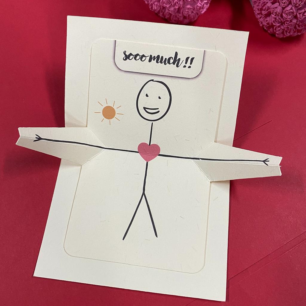 Kreativní přání s objetím, Překvapivý dárek pro partnera, K Valentýnu, Narozeninám a Výročí