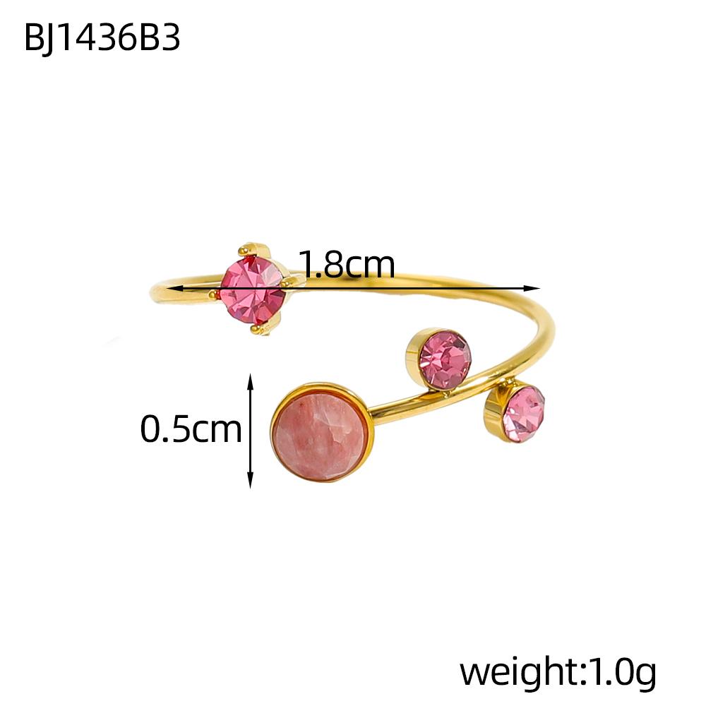 CARLIDANA Minimalist Colourful Cubic Zircon Rings Jewelry Stainless Steel Gold Plated Hot Sale Heart Star Open Rings for Women