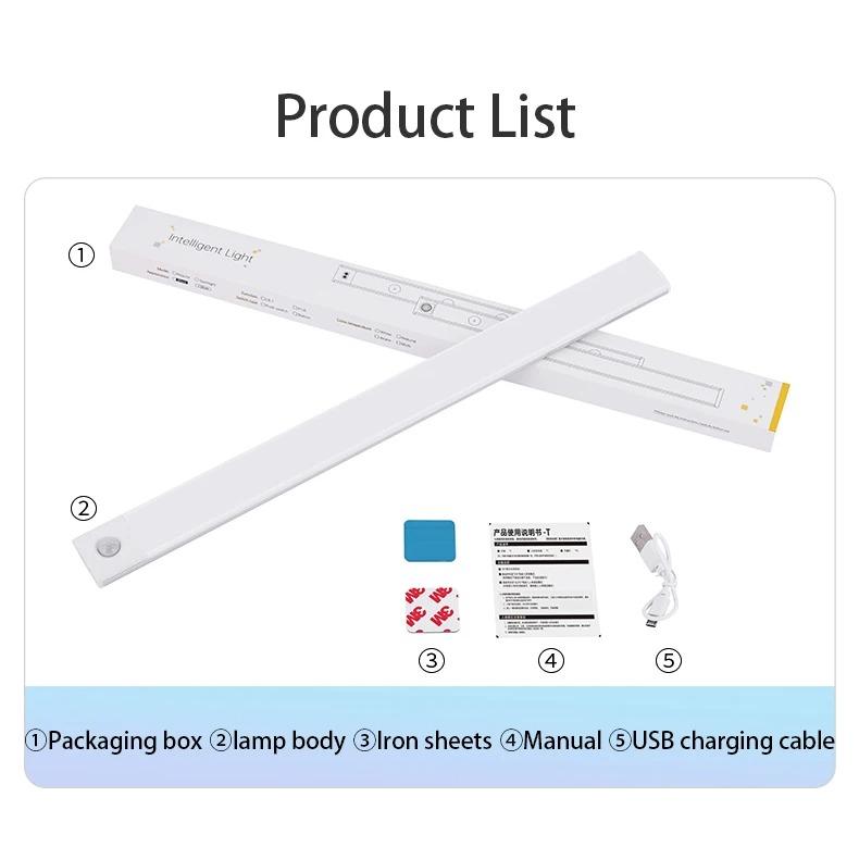 Light Cabinet USB Rechargeable Motion Sensor Led Light For Kitchen Wardrobe Cabinet Lighting 10cm20cm40cm60cm LED Night Light