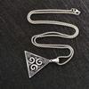 Vintage Stainless Steel Triangle Pendant Viking Celtic Knot Necklace Jewelry
