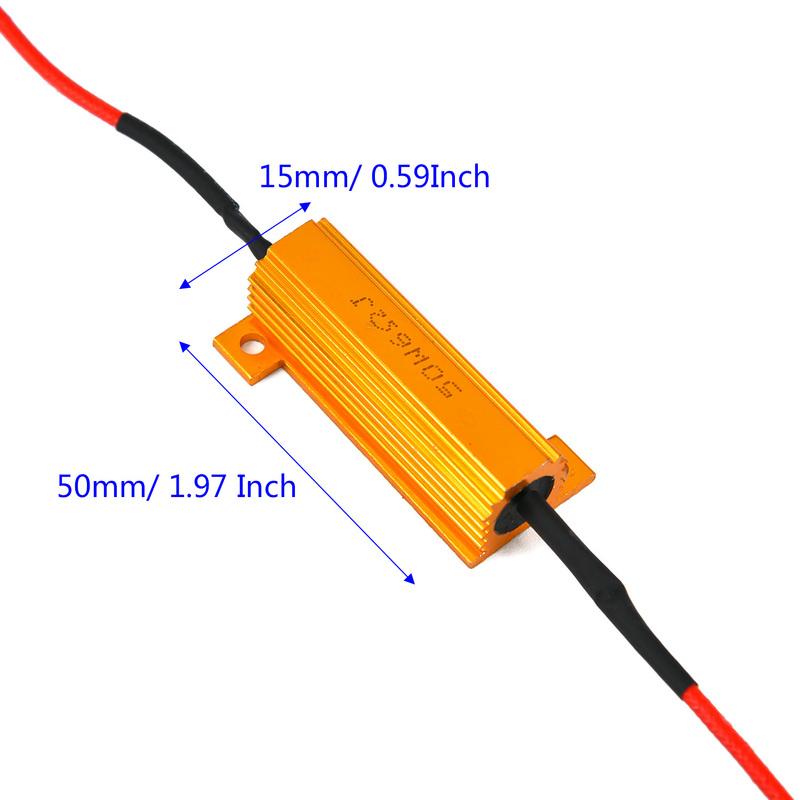 10Pcs PRO 10x50 W 6 Ohm LED Lamp Decoder Brake Light Fault Canceller Resistor Decoder Car Accessories For All Car Models