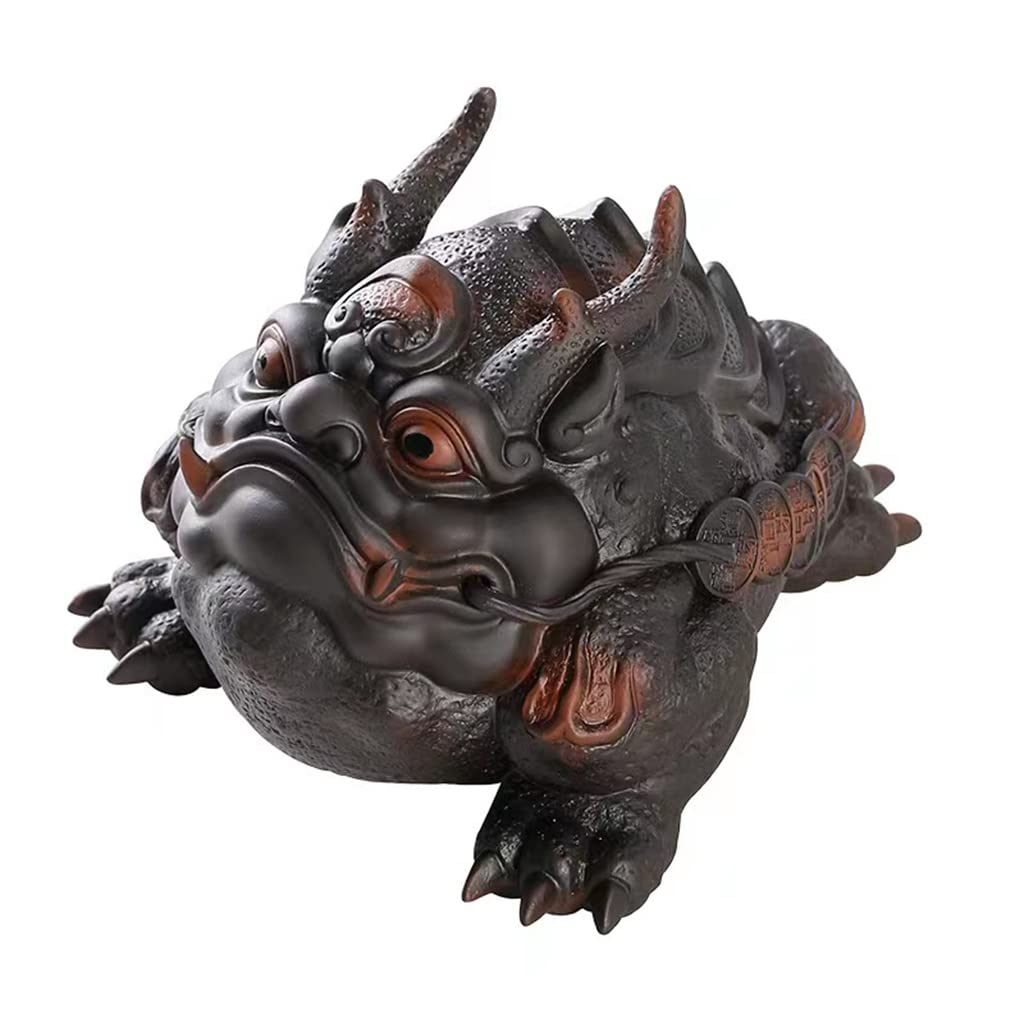 

Драконий рог, Золотая жаба, Денежная жаба, Трехлапая фигурка, Животное, Внутреннее украшение, Фарфор, Длина 16 см, Ширина 14 см, Высота 11,5 см