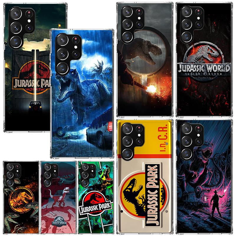 Jurassic Park Dinosaur World Phone Case For Samsung Galaxy Note 20 Ultra 10 Plus 9 8 M11 M12 M21 M30S M32 M51 M52 J4 J6 + J8 Art