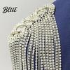 Fringe Shoulder Brooch 1/2Pcs Rhinestone Tassel Epaulet Men Women Uniforms