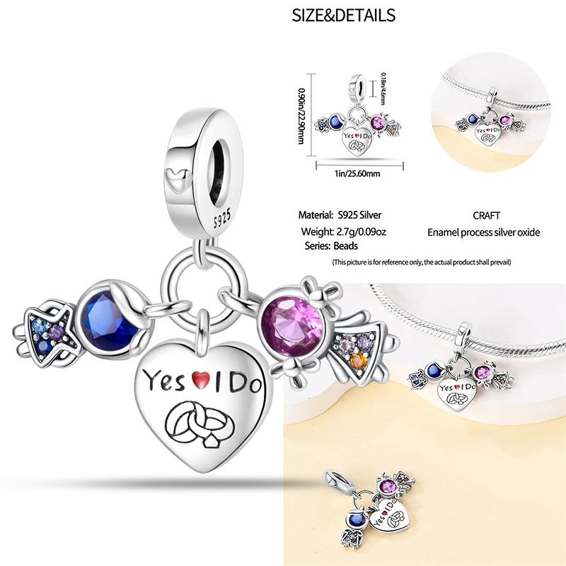 New In Charms Copper Beads Pendant Boys Girls Sparkling Zircon For Original Bracelets Fine Jewelry Gift