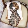 Design Print Skinny Scarf Plaid Horse Hairband Scarves Women Narrow Silk Scarfs Bag Ribbons Luxury  Wrist Towel Foulard