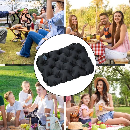 Inflatable Seat Cushion Waterproof Wear-Resistant Quick Inflate Deflate Comfortable Air Support Airplane Car Pad Camping