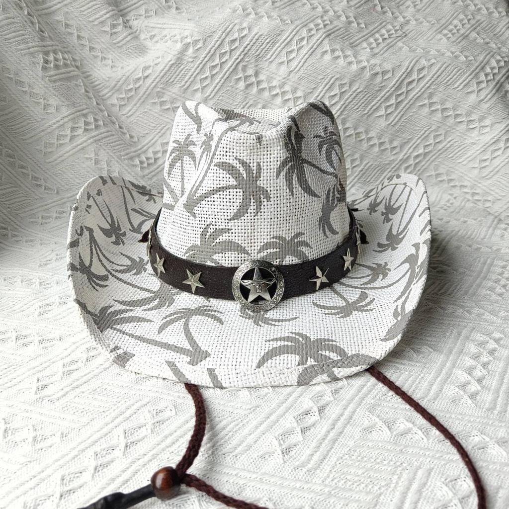 Pălărie de cowboy occidentală roz Umbrelă de vară Pălărie de soare Pălărie de paie pentru bărbați și femei Pălărie de cowboy sombrero hombre