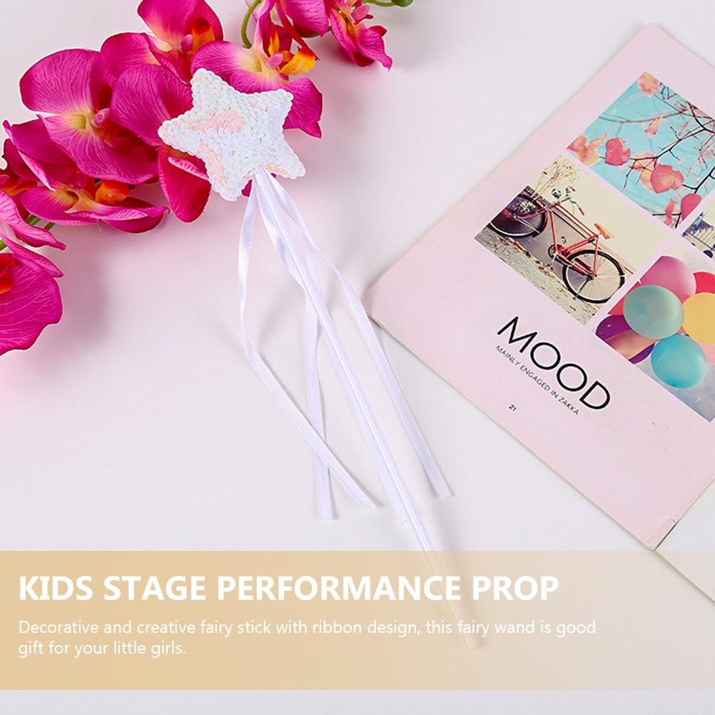 6Pcs Star Wand Sequins Fairy Stick Kids Party Favor Birthday Gift Fairy Cosplay Performance Prop for Girls Star Wand