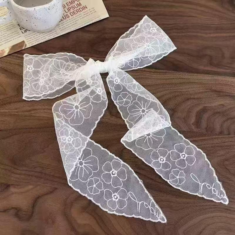 סרט לצעיף משי רקום תחרה צרפתית - סרט סופר פיות מתוק לשיער