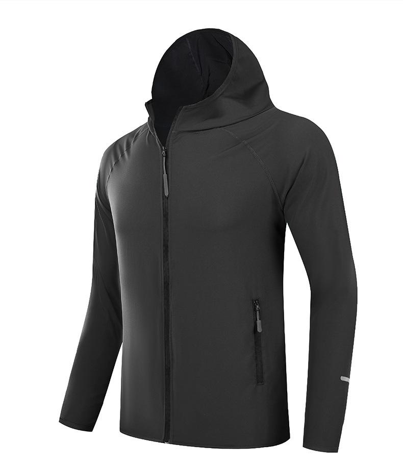 2025 Sommer Paar Schnelltrocknende Laufjacke mit Kapuze und Reflektoren für Sonnenschutz