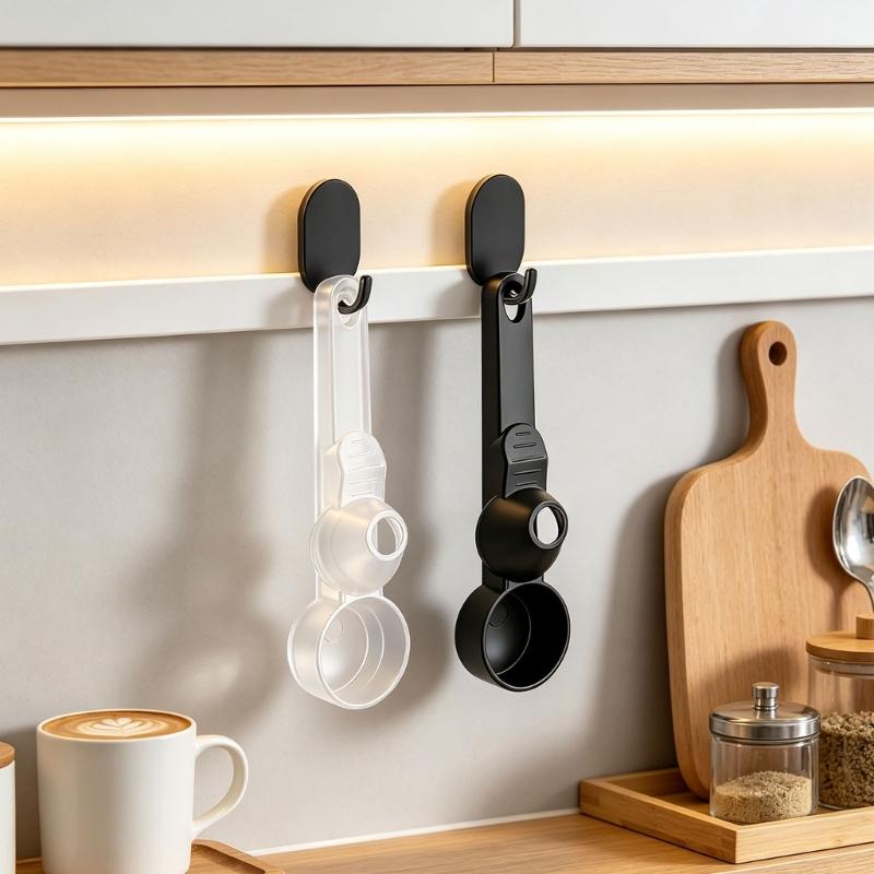 Integrated Coffee Funnel Spoon for Cleaner Powder Filling In Home Brewing, Kitchen Use, and Daily Drink Mixing