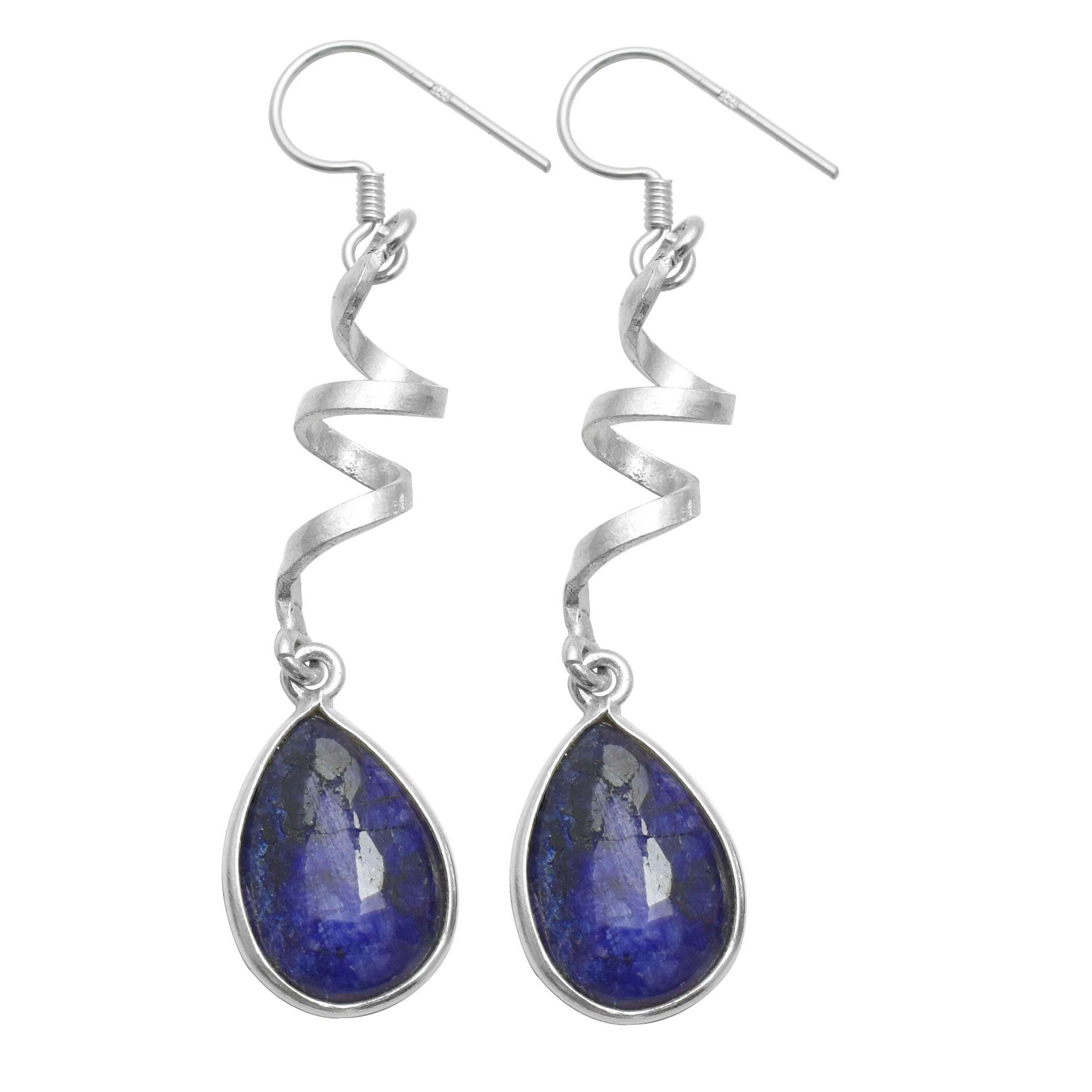 

Blue Sapphire Gemstone Earrings Solid 925 Sterling Silver Handmade Earrings Jewelry Gift For Women And Girls E-3370