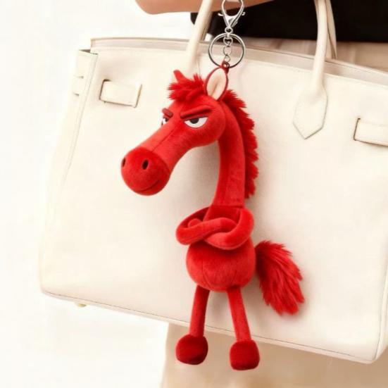 Horse Pendant Plush Material Bag Keychain 2026 Year of Horse Pendant Soft Texture Horse Charm Handbag Decoration