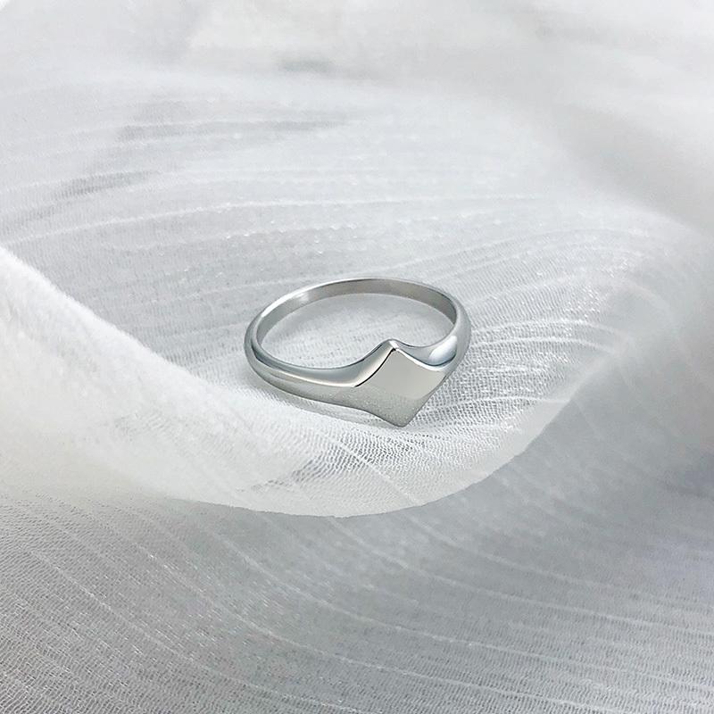 Xiaomi Vnox Custom Engrave Signet Rings for Women, Chic Geometric Female Finger Bands Accessory, Anti Allergy Stainless Steel Jewelry