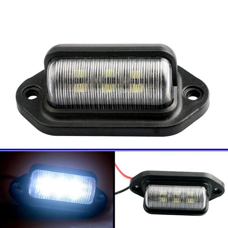 1 peça à prova d'água 6 led 12v luz de placa de carro barco caminhão trailer lâmpada de degrau