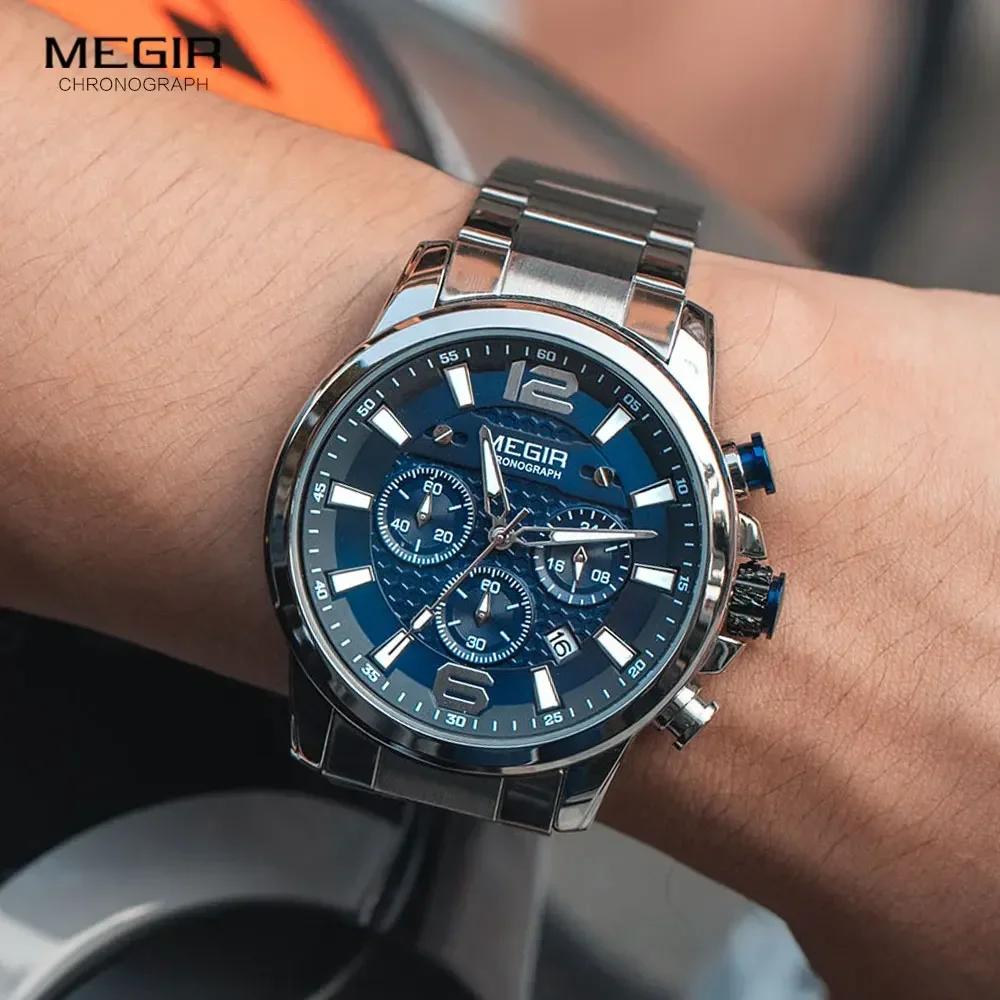 Luxury Men Watch Quartz Sports Chronograph Luminous Waterproof Date Wristwatches Multifunctional Clock Relogio Masculino