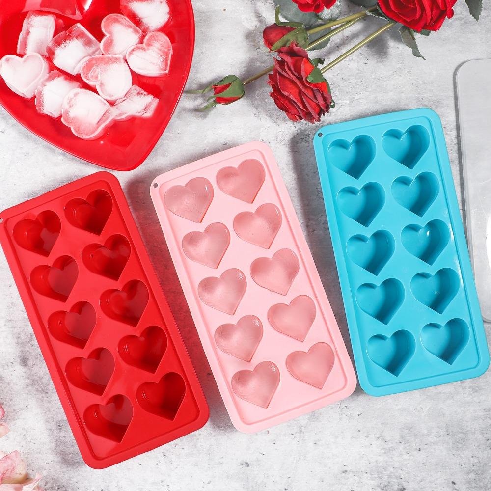Pink Blue Red Ice Cube Mold Silicone Ice Making Tools Reusable Cupcake Mold  for Baking Freezing