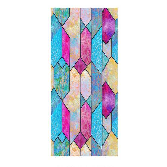 Rainbow Window Film Decorative Static Window Clings Sun Blocking Colorful Decals Removable Privacy Cover for Home Office Bathroom