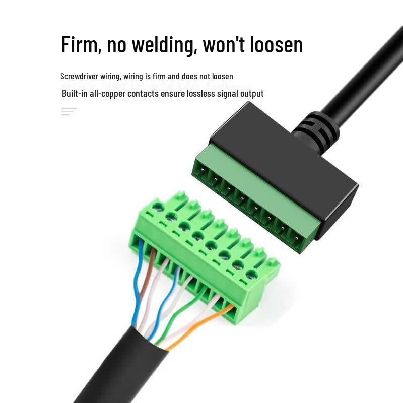 Solderless RJ45 To 8-Pin Terminal Network Extension Cable