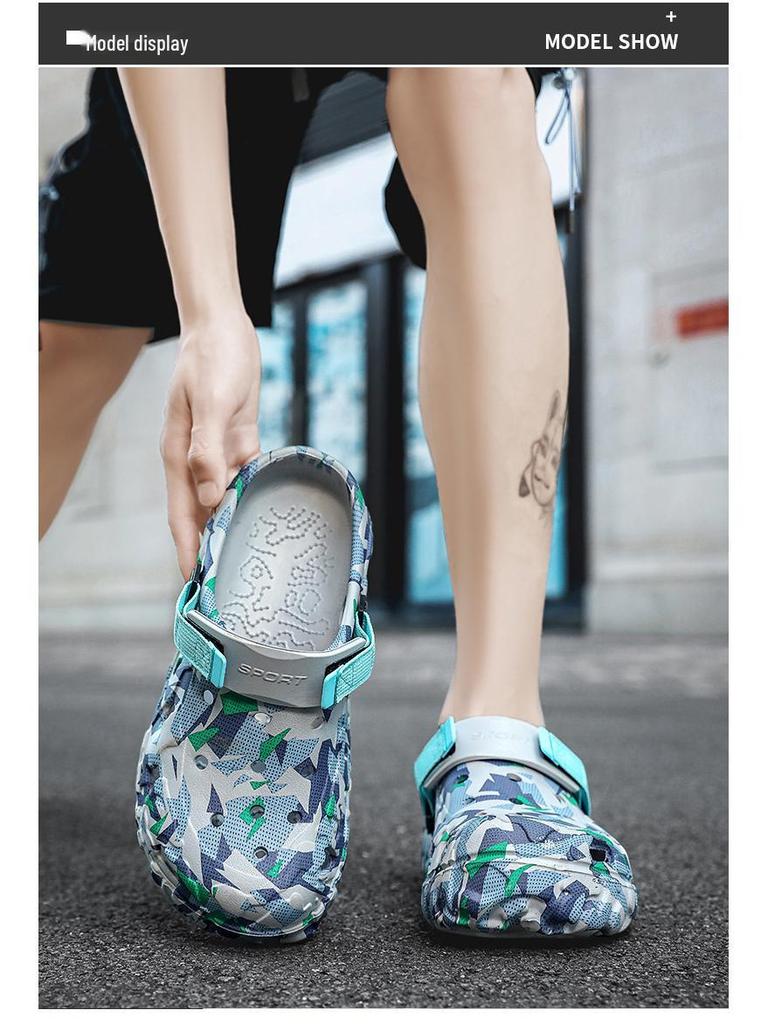 Men's Lightweight Breathable Closed-Toe Beach Clogs - Plus Size Outdoor Sandals & Slippers