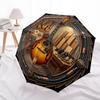 Guitar Workshop Craftsmanship pattern umbrella, portable and foldable design, 8 ribs, a casual accessory for Halloween, Christmas, and birthday gifts.