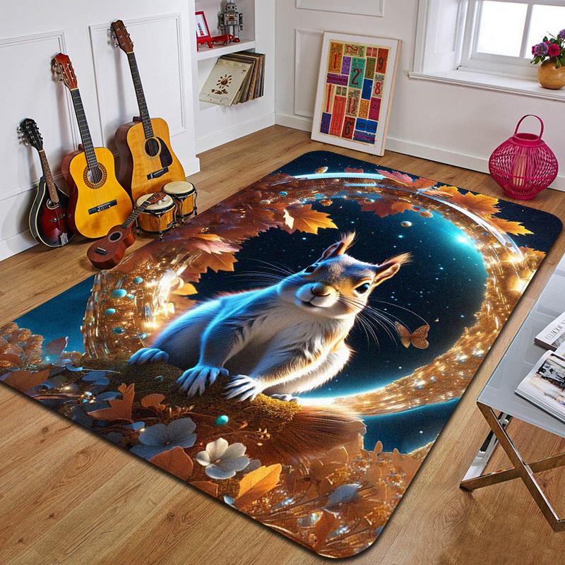 S-Eichhörnchen Gedruckter Teppich Mode Yogamatte Rutschfester Teppich Schlafzimmerdekoration Außenteppich Schlafzimmer Geburtstagsgeschenk