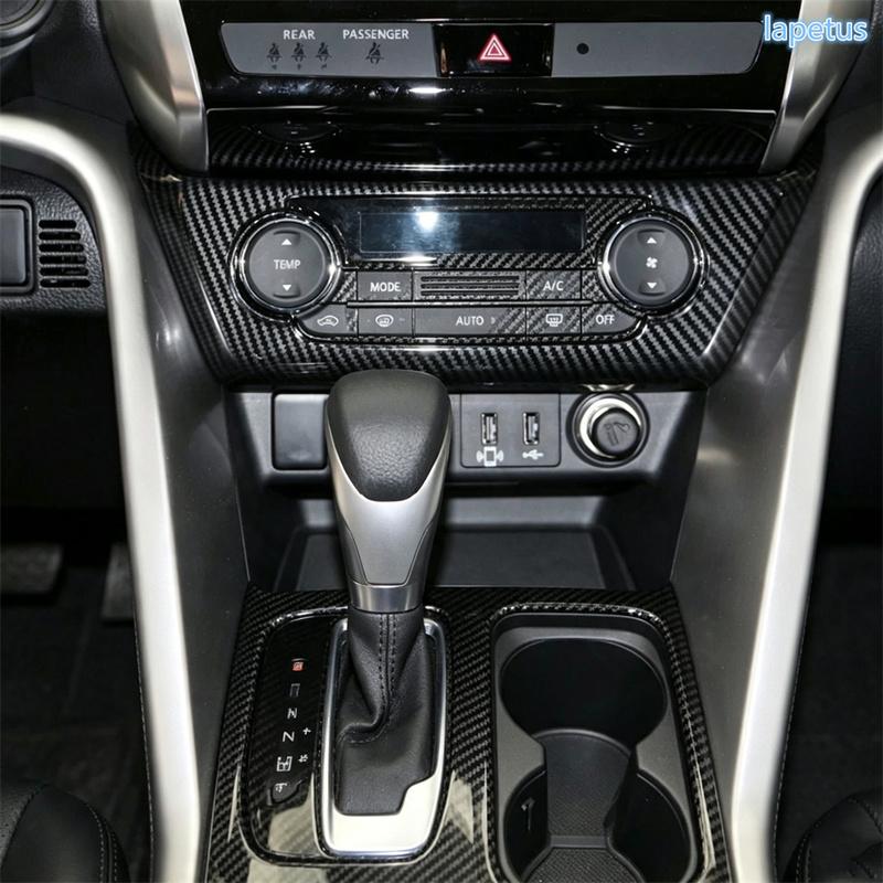 Carbon Fiber Interior Dashboard AC Air Condition Switch Cover Trim For Mitsubishi Eclipse Cross 2018 - 2026 Interior Accessories