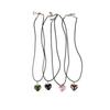 Gothic Red Heart Pendant Punk Heart Necklaces Choker Fashion Heart Crystal Necklace  Women Men