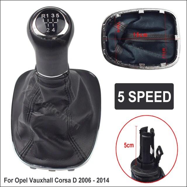 5 / 6 Speed Car Shift Gear Knob With Leather Boot For OPEL VAUXHALL CORSA D 2006 2007 2008 2009 2010 2011 2012 2013 2014