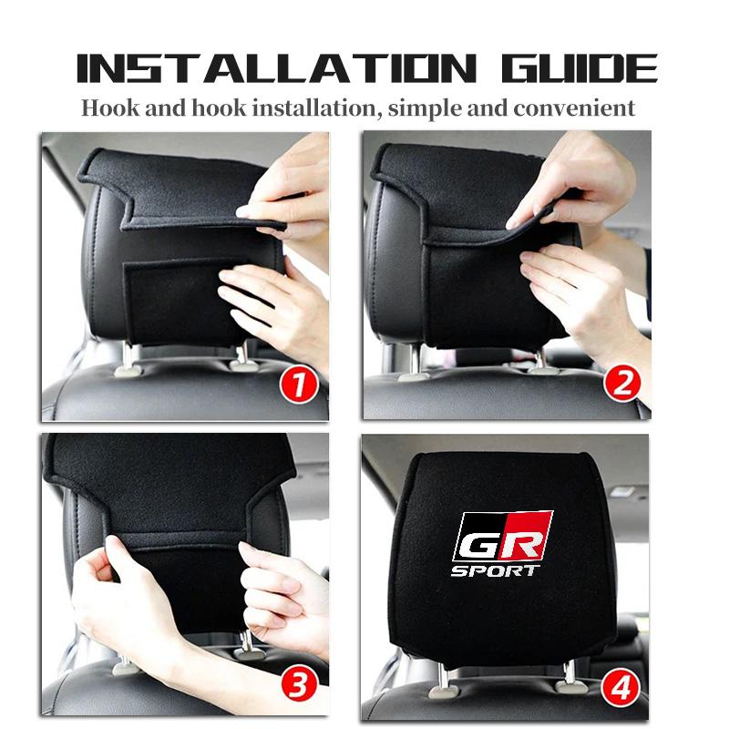 Car Seat Headrest Cover Anti-Fouling Neck Pillow Protector Accessories For Toyota Crown GR Corolla YARIS Auris C-HR Hilux Vios